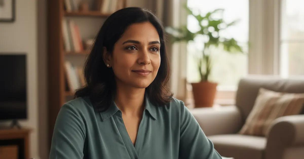 Calm parent supporting child during study time